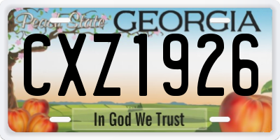 GA license plate CXZ1926