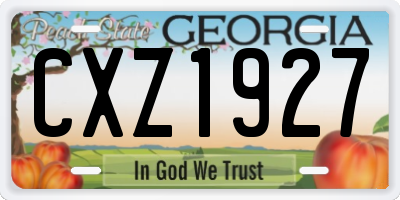 GA license plate CXZ1927