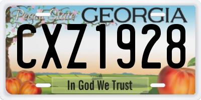 GA license plate CXZ1928