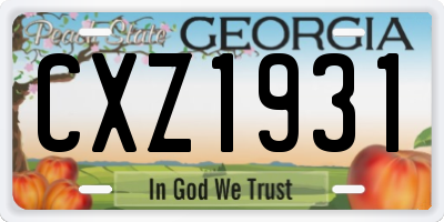 GA license plate CXZ1931