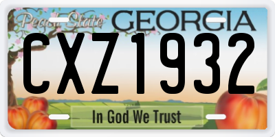 GA license plate CXZ1932