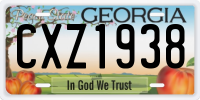 GA license plate CXZ1938
