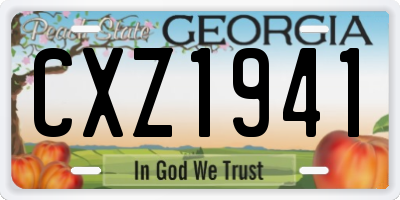 GA license plate CXZ1941