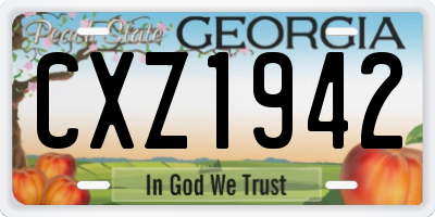 GA license plate CXZ1942