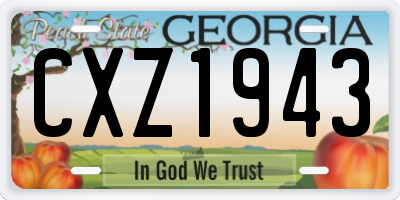 GA license plate CXZ1943
