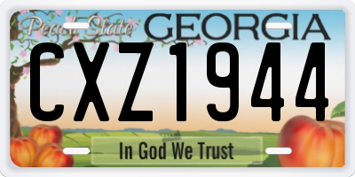 GA license plate CXZ1944