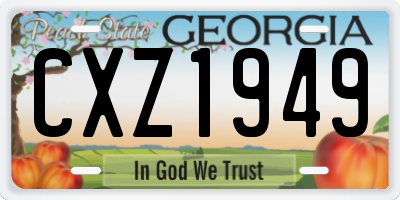 GA license plate CXZ1949