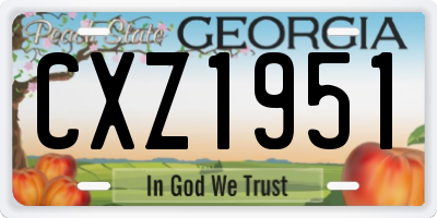 GA license plate CXZ1951