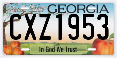 GA license plate CXZ1953
