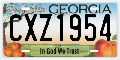GA license plate CXZ1954