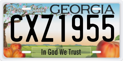 GA license plate CXZ1955