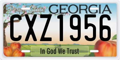 GA license plate CXZ1956