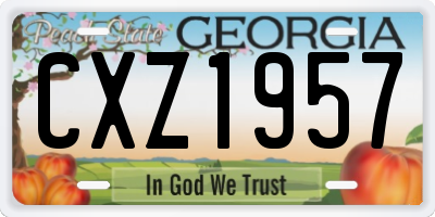 GA license plate CXZ1957