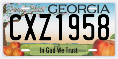 GA license plate CXZ1958