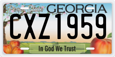 GA license plate CXZ1959