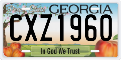 GA license plate CXZ1960