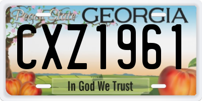 GA license plate CXZ1961