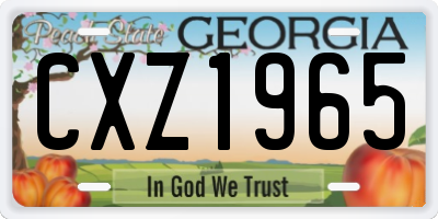 GA license plate CXZ1965