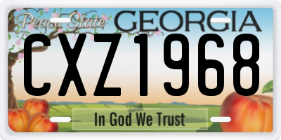 GA license plate CXZ1968
