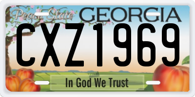 GA license plate CXZ1969