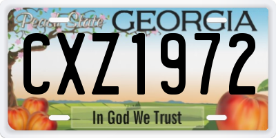 GA license plate CXZ1972