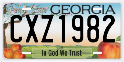 GA license plate CXZ1982