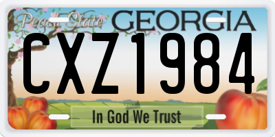 GA license plate CXZ1984