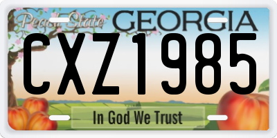 GA license plate CXZ1985