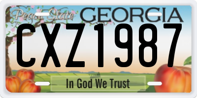 GA license plate CXZ1987