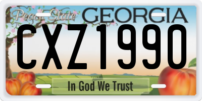 GA license plate CXZ1990