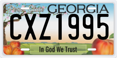 GA license plate CXZ1995