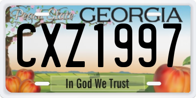 GA license plate CXZ1997
