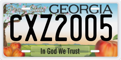 GA license plate CXZ2005