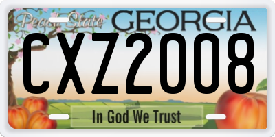 GA license plate CXZ2008
