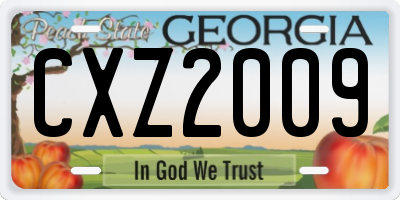 GA license plate CXZ2009