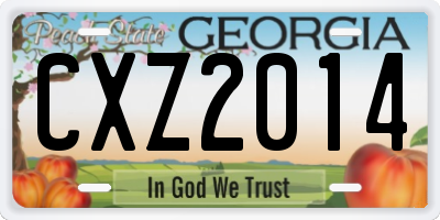GA license plate CXZ2014