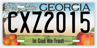 GA license plate CXZ2015