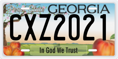 GA license plate CXZ2021