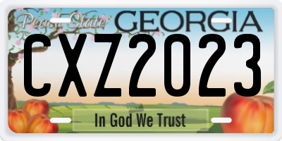 GA license plate CXZ2023