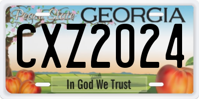 GA license plate CXZ2024