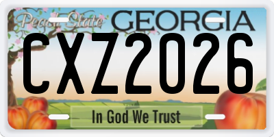 GA license plate CXZ2026