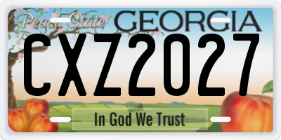 GA license plate CXZ2027