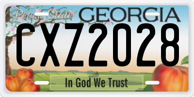 GA license plate CXZ2028