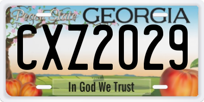 GA license plate CXZ2029
