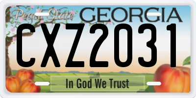 GA license plate CXZ2031