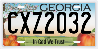GA license plate CXZ2032