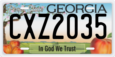 GA license plate CXZ2035
