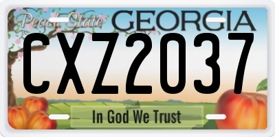 GA license plate CXZ2037