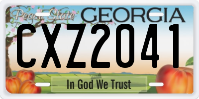 GA license plate CXZ2041