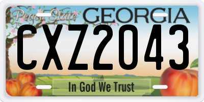GA license plate CXZ2043